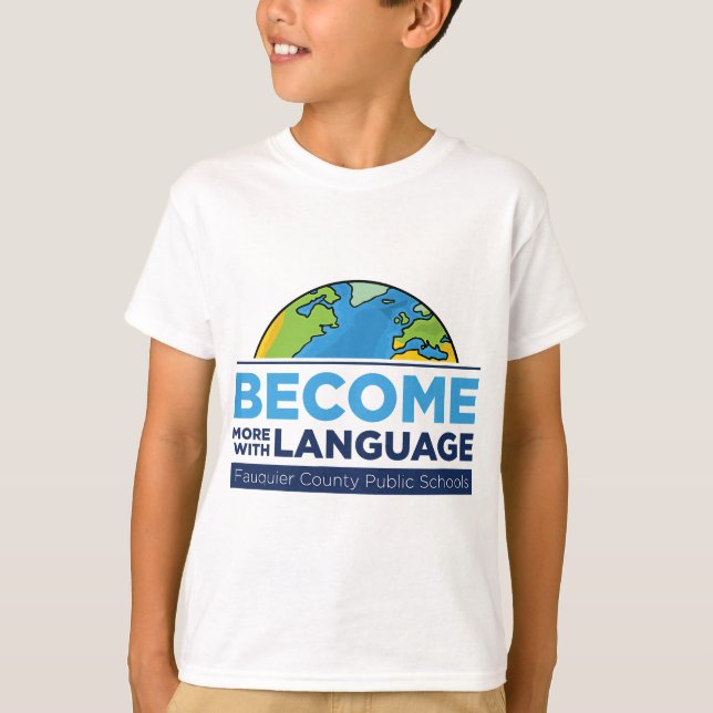 T-shirt Devenez plus avec la langue. Enseignant ESL (Devant)