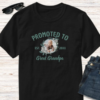 T-shirt Devenu Arrière Grand-Père 1 Photo Promue