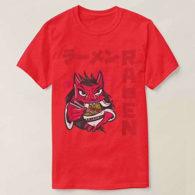 T-shirt Devil Ramen Anime Noodles Kawaii Sketchin japonais (Design devant)