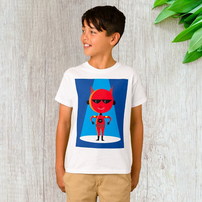 T-shirt Devil Superhero caractère gras rouge et bleu (Créateur téléchargé)
