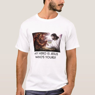 T-shirt Devil_vs_Jesus, MON HÉROS EST JÉSUS…