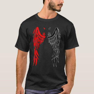 T-shirt Devil Wings Horn En Rouge À L'Arrière Du Démon