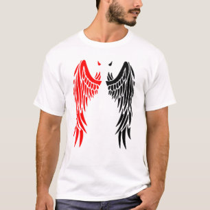 T-shirt Devil Wings Horn En Rouge À L'Arrière Du Démon