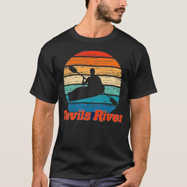 T-shirt Devils River Canoë Kayak Teas Kayaker TX Yak (Devant)