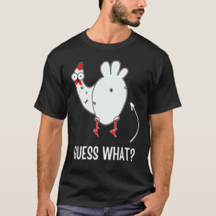 T-shirt Devinette drôle, Croupion de poulet ! Design blanc