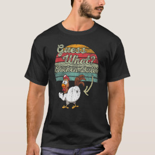 T-shirt Devinez Ce Beurre De Poulet Plaisanterie Retro Vin