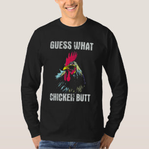T-shirt Devinez ce poulet Butt - Drôle mème Vintage papa J