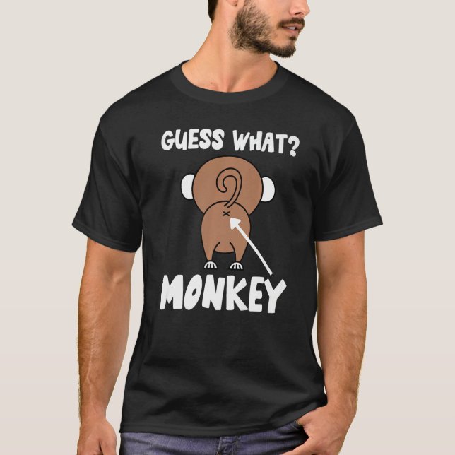 T-shirt Devinez ce singe Butt Monkey's Butts Monkey's Monk (Devant)