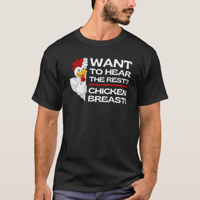 T-shirt Devinez Poulet Poitrine Poulet Blagues Poulet Mème (Devant)
