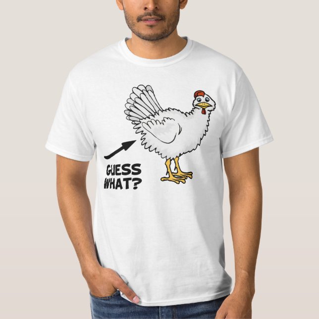 T-shirt Devinez quel bouton de poulet (Devant)