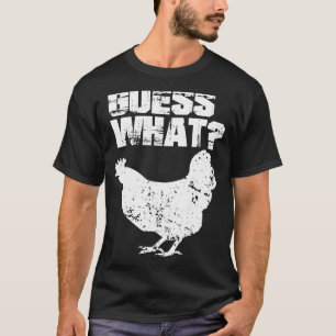 T-shirt Devinez quel design blanc de poule