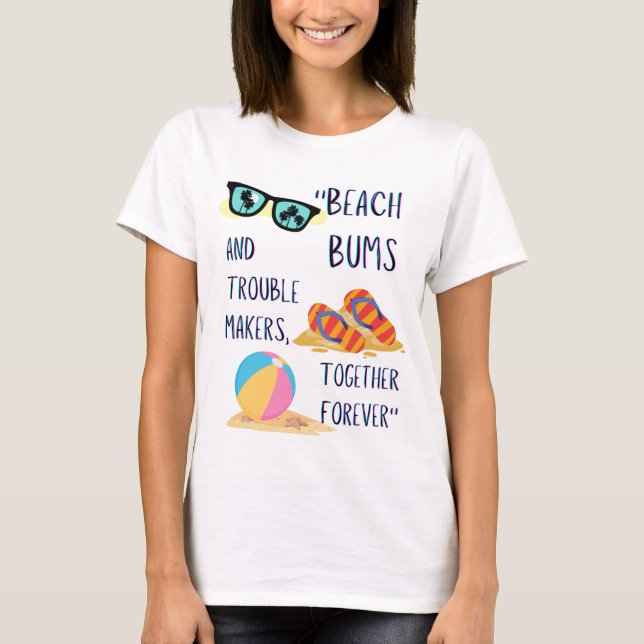 T-shirt devis de jour de plage (Devant)