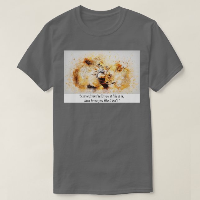 T-shirt Devis du meilleur ami Lions (Design devant)