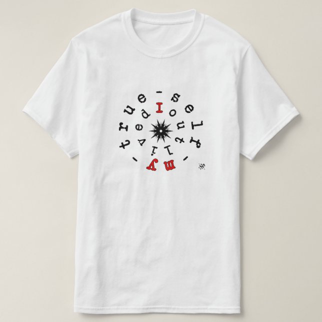 T-shirt Devise existentielle : J'ai survécu à mon vrai moi (Design devant)