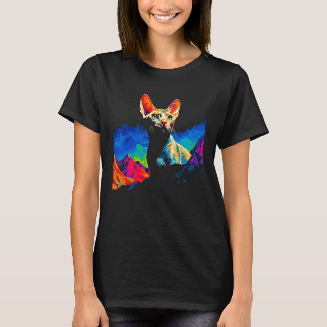 T-shirt Devon Rex Cat Art (Devant)