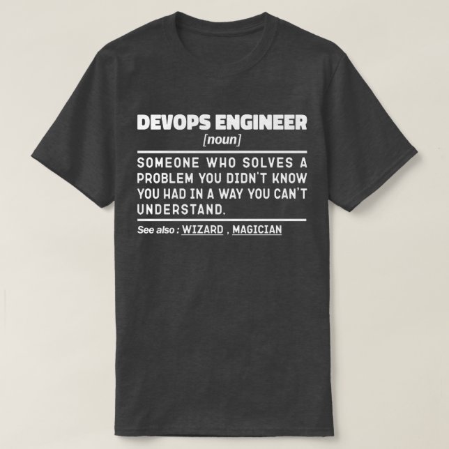 T-shirt Devops Ingénieur Définition Graduation Drôle Dire (Design devant)