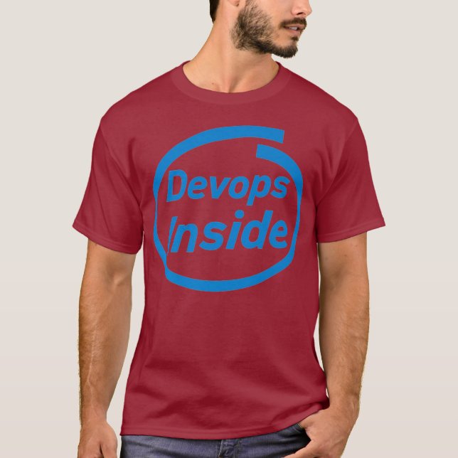 T-shirt Devops Inside un programmeur amusant développe un  (Devant)