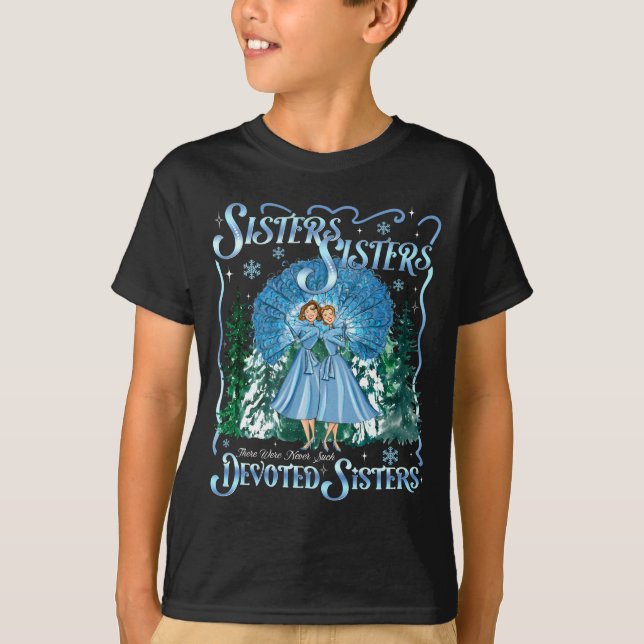 T-shirt Devoted Sisters Merry Christmas White Xmas Pajamas (Devant)