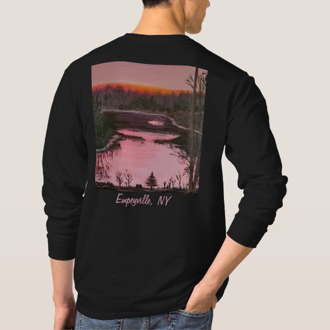 T-shirt DG Paintings Empeyville Pond Sunset long sleeve  (Dos)