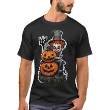 T-shirt d'Halloween : Le clown sur Jack O'Lantern