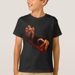 T-shirt d'Halloween pour enfant Horreur Zombie pas