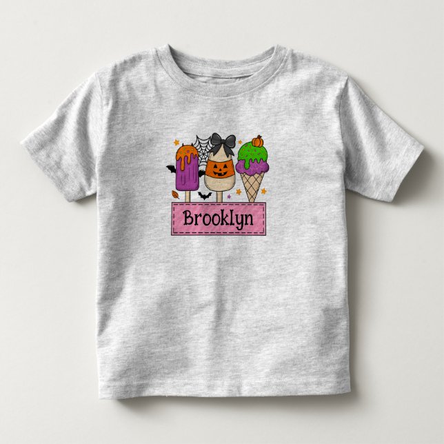 T-shirt d'Halloween pour filles personnalisable (Devant)