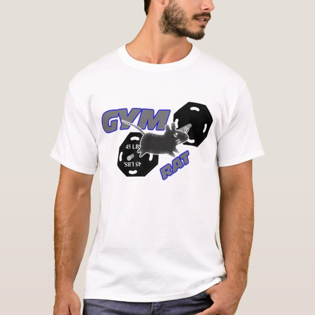 T-shirt d'haltérophilie de rat de gymnase (Devant)