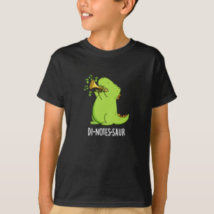 T-shirt Di-notes-saur Dinosaure Drôle Pun Dark BG