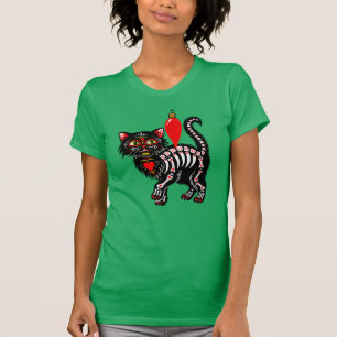 T-shirt Dia De Los Christmas Kitty Cute
