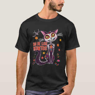 T-shirt Dia de Los Meowtos Muertos Sugar Crâne Chat Jour D