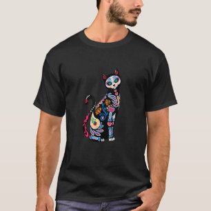 T-shirt Dia de los Muertos Chat Jour De L'Halloween Morte