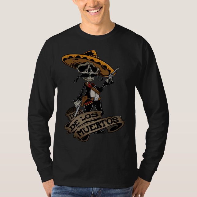 T-shirt Dia De Los Muertos Day of the Dead Skeleton (Devant)