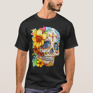 T-shirt Dia de los Muertos Floral Catrina Calavera