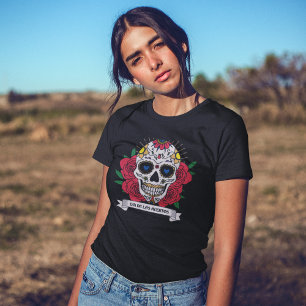 T-shirt Dia de Los Muertos Floral Sugar Crâne