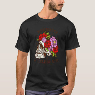 T-shirt Dia De Los Muertos Masque Crâne Roses Premium