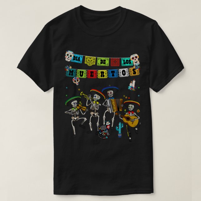 T-shirt Dia De Los Muertos Papel Picado - Calavera de alfe (Design devant)