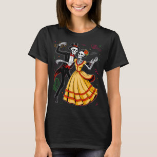 T-shirt Dia De Los Muertos Squelettes Danse Jour Mexicain