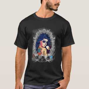 T-shirt Dia De Los Muertos Sugar Skull Day Of The Dead Cat