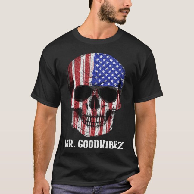 T-shirt Dia Los Muertos Skull America (Devant)
