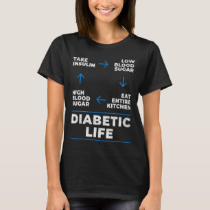 T-shirt Diabète Cycle de vie amusant Sensibilisation au di