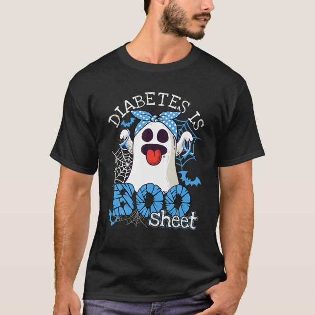 T-shirt Diabète Est Botte Feuille Halloween Ghost Diabetes (Devant)