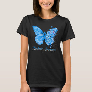 T-shirt Diabète papillon Sensibilisation Ruban Bleu Diabèt