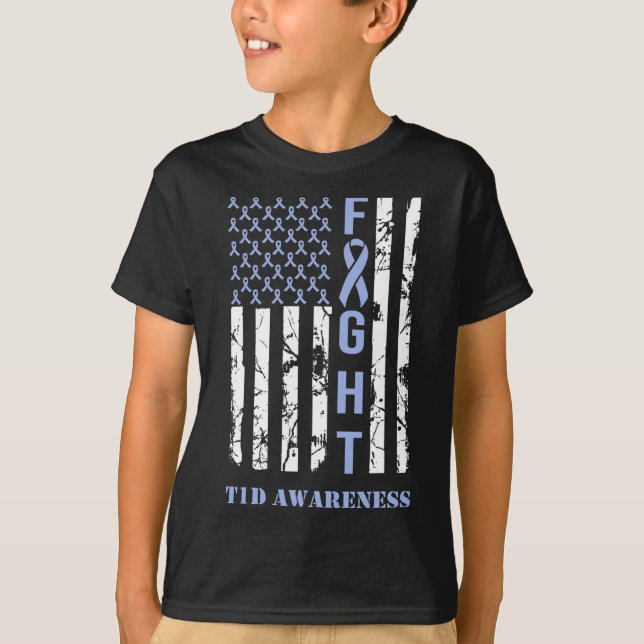 T-shirt Diabète T1d Mois de sensibilisation drapeau bleu R (Devant)