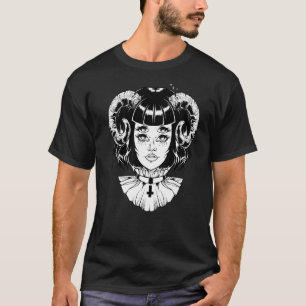 T-shirt Diable corne Satanique Halloween Glitch Goth Emo P