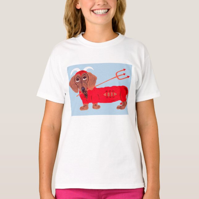 T-shirt Diable Dachshund (Devant)