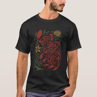 T-shirt Diable de Tasmanie tribal avec flore native