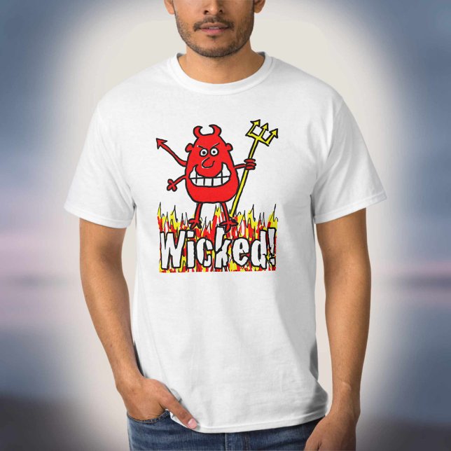 T-shirt Diable Méchant avec motif de flammes (Créateur téléchargé)