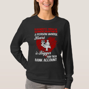T-shirt Diagnostic Médicale Sonographe Coeur grand que la 