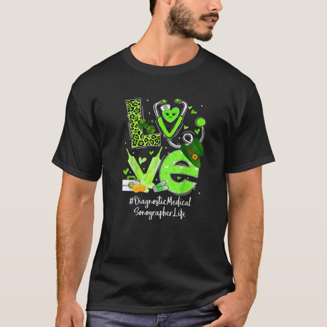 T-shirt Diagnostic Médicale Sonographe Infirmière Vie Amou (Devant)