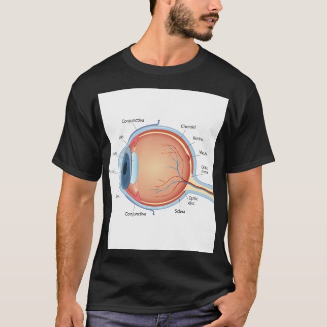 T-shirt Diagramme anatomique de l'oeil (Devant)
